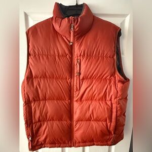 LL Bean Men's Orange Goose Down Puffer Vest